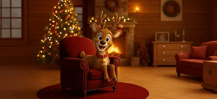 Reindeer: Cozy Living Room scene