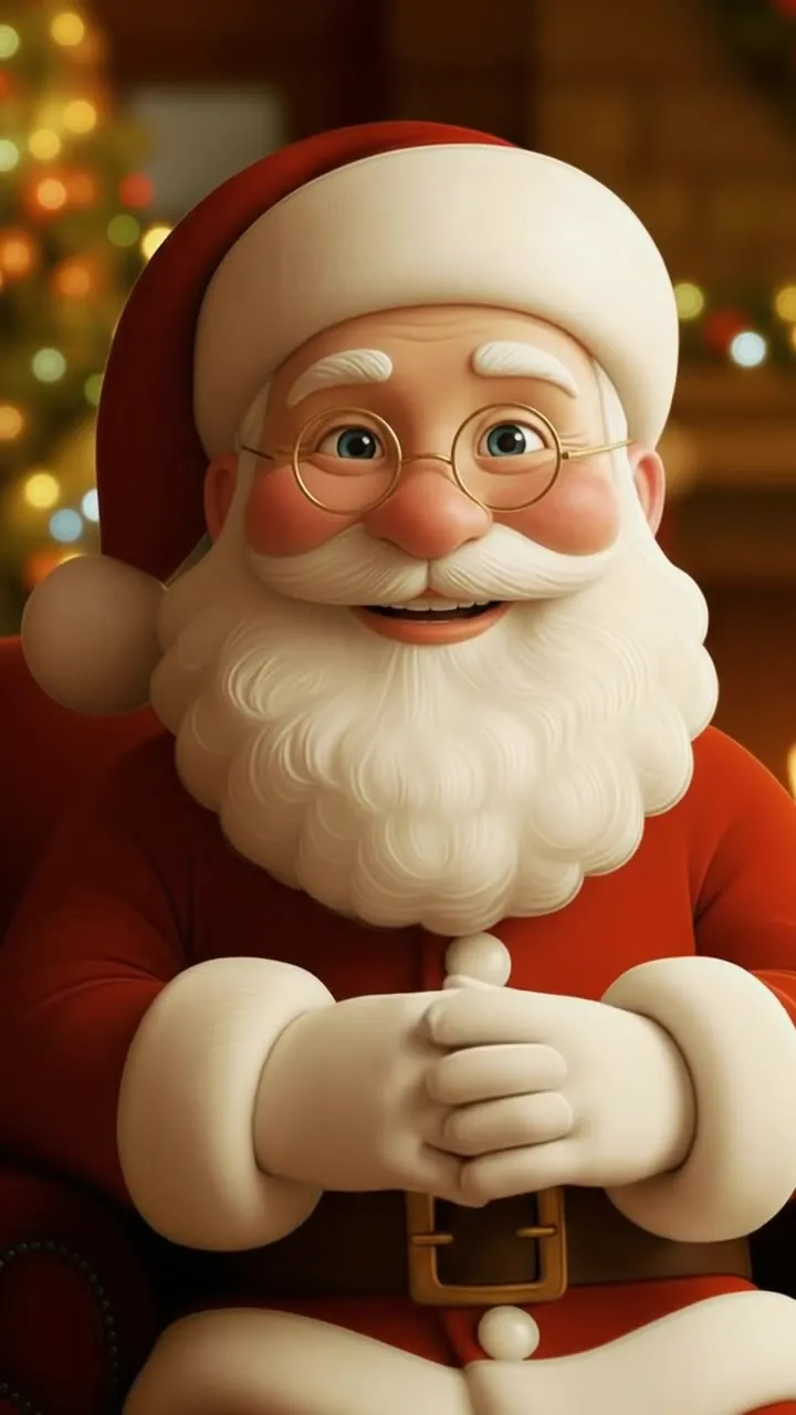 Babbo Natale in un salotto accogliente – video di esempio in italiano, per Sofia