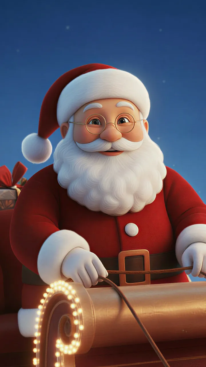 Santa Claus en su paseo en trineo: video de ejemplo en inglés