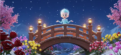Snowflake: Garden Bridge scene